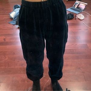 Brandy Melville/John Galt ONE SIZE BLUE VELOUR SWEATPANTS